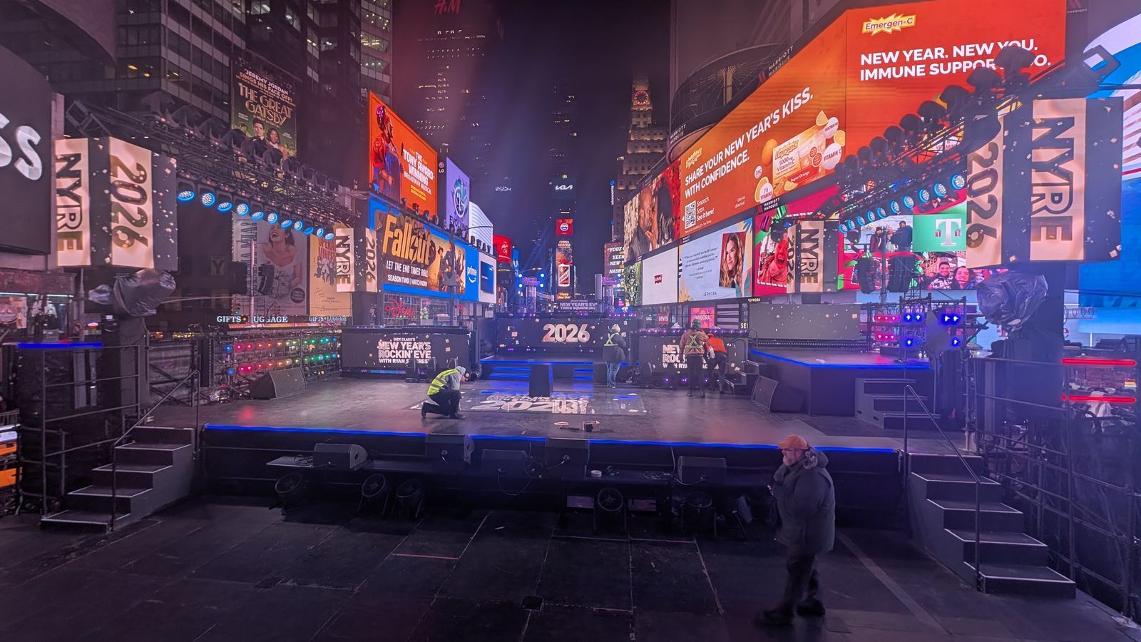 All Visual Productions delivered LED tiles and front-of-house engineering for Dick Clark’s Rockin’ New Year’s Eve in Times Square.